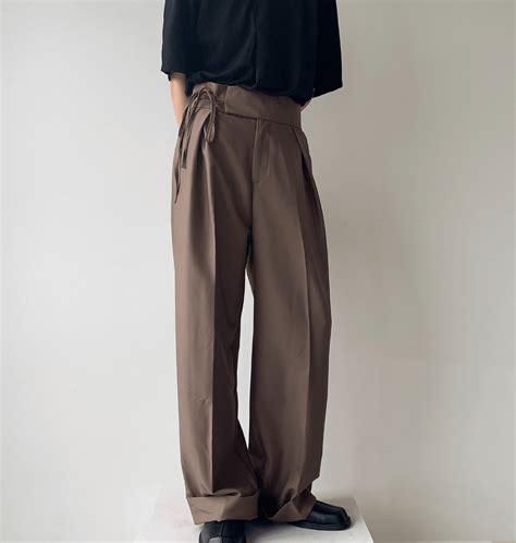 Fold pleated unisex trouser with knot front – Parmo Dharma