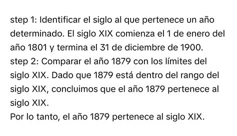 Solved: El año 1879 a que siglo pertenece? [Others]