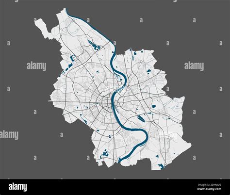 Cologne map. Detailed vector map of Cologne city administrative area ...