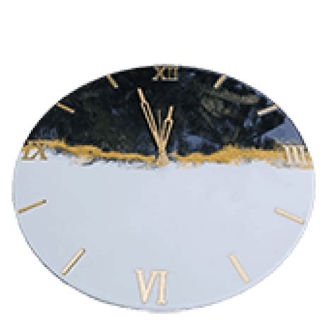 Vertical Black And White Epoxy Resin Wall Clock - BuildHUB