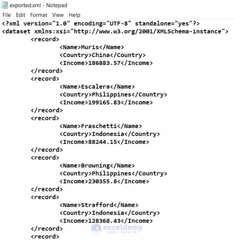 Excel XML Mapping 的图像结果