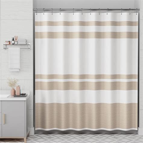 Neutral Shower Curtain, 72x72 Washable Cloth Light Tan Shower Curtain ...