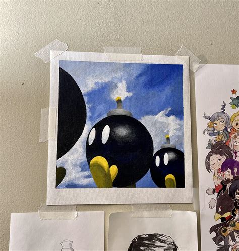 I painted the Bob-Omb Battlefield painting from Super Mario 64 : gaming