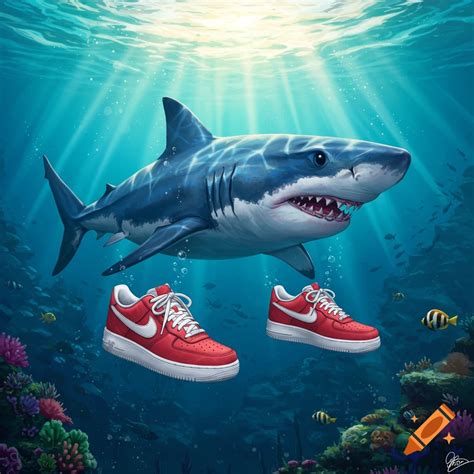 Shark on land wearing shoes on Craiyon