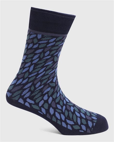 Cotton Navy Knitted Socks - Qias
