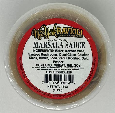Homemade Marsala Wine Sauce (16oz) – New York Ravioli & Pasta Company
