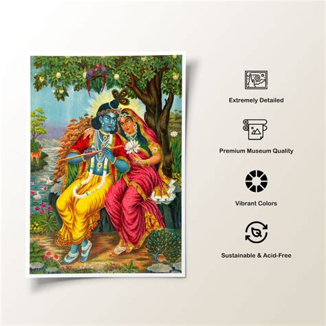 Radha Krishna Painting Painting & Wall Art Print by Raja Ravi Varma ...