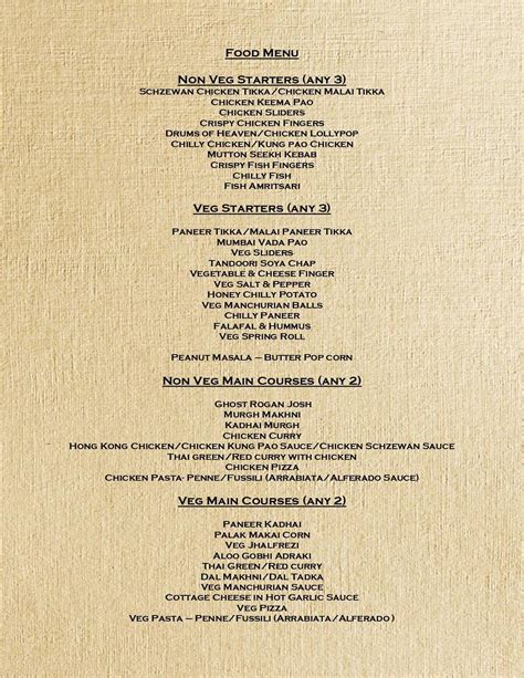 Menu at Michigan Taps, Gurugram