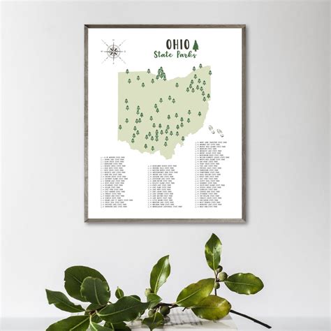 Ohio State Parks Map-ohio State Parks Checklist-state Parks of - Etsy UK