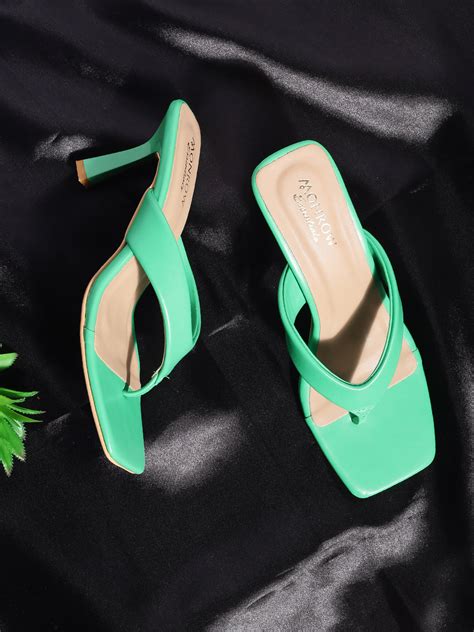 Green Open-Toe Hadley Kitten Heels For Women – Monrow Shoes