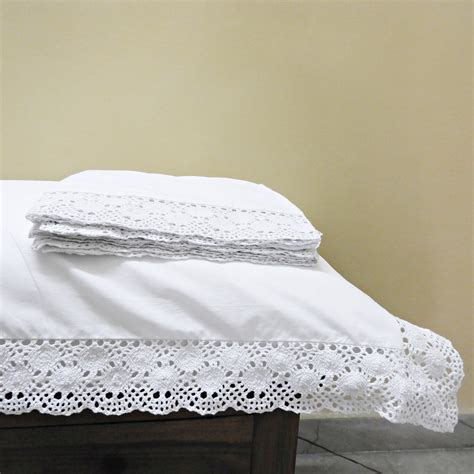 Pillow Covers Crochet Border Set of 2 - White | LOVE FOR WHITE