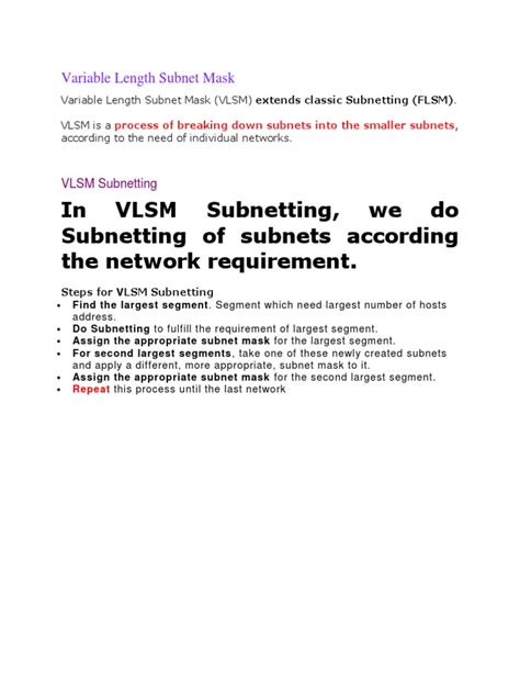 Image result for Variable Length Subnet Mask