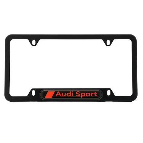 Audi License Plate Frame (Audi Sport, Black Powdercoat) ZAW071801SDX9 by Genuine OEM | Europa Parts