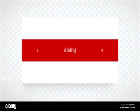 Flag of Belarus nation, isolated vector illustration. White and red variant flag of Belarusian ...