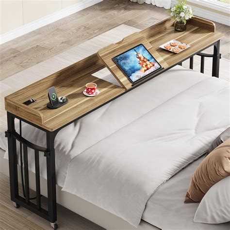 Buy Overbed Table with Wheels and Height Adjustable, 71 inch Queen Size ...