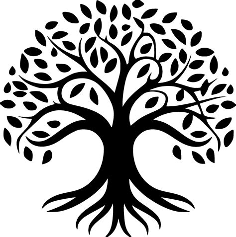 Tree of Life, Black and White Vector illustration 27301073 Vector Art ...