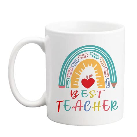 Buy Qsavet Best Teacher Coffee Mug, Best Teacher Mug, Teacher ...