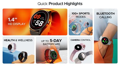 boAt Lunar Link - 1.4" TFT Round Display Smartwatch with 100+ Sports Modes
