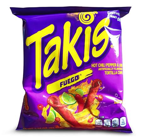 Takis Fuego Rolled Spicy Tortilla Chips, chile picante sabor lima, 3.25 ...