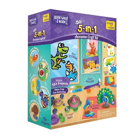 Buy Imagimake 5-in-1 Awesome Craft Kit- Kids - Arts and Crafts for Kids ...