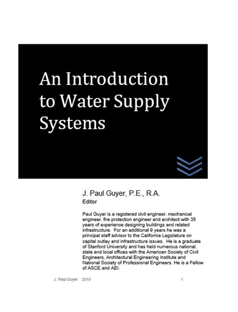 An Introduction to Water Supply Systems (Domestic and Industrial Water ...