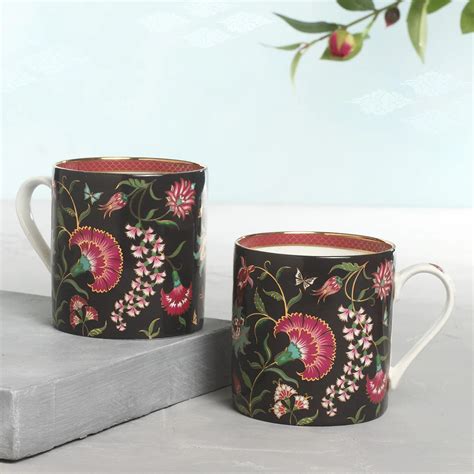 Kainaat Ambreen Charcoal Mugs (Two Mugs) – Purple Bird | Luxury Indian ...