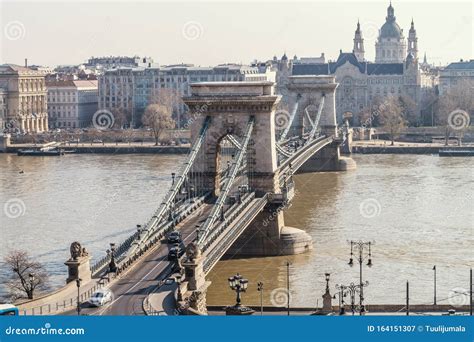 The Szechenyi Chain Bridge in Budapest Stock Image - Image of famous ...