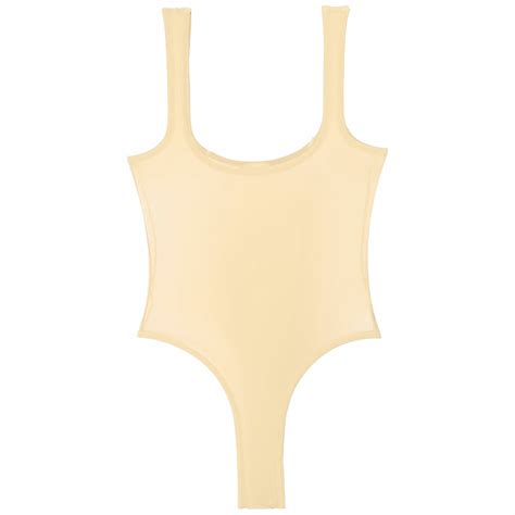 Mulheres Sheer One Piece Swimwear High Cut Bodysuit | Ubuy India