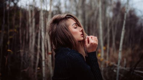 Girl Woods Depth Of Field Wallpaper,HD Girls Wallpapers,4k Wallpapers,Images,Backgrounds,Photos ...