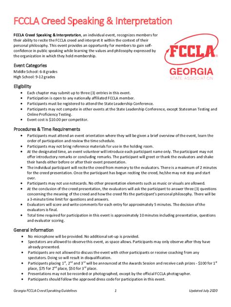 Fillable Online 21 Creed Speaking Guidelines.docx Fax Email Print ...