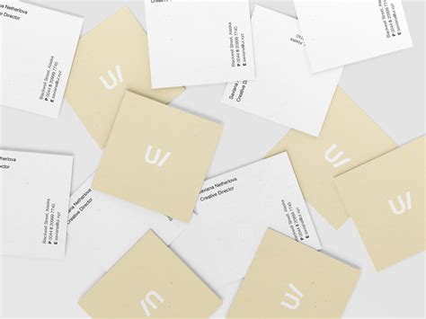 Square Business Cards Mockup (PSD)