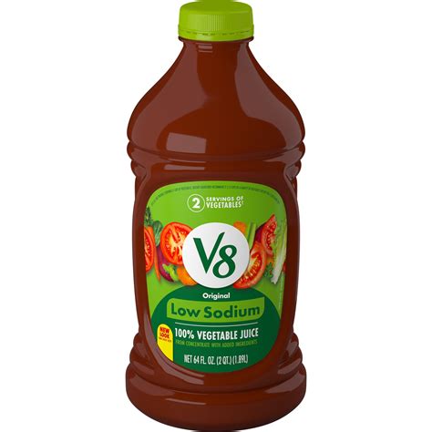 Buy V8 Low Sodium Original 100% Vegetable Juice, 64 FL OZ Bottle Online ...
