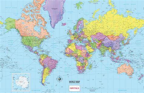 World Map With States And Capitals - Printable Map