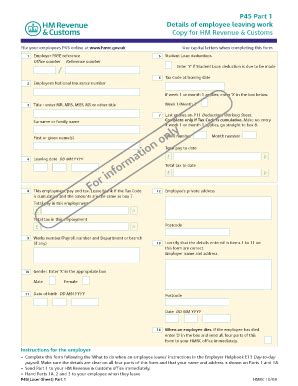 P45 Manual_0408.qxd - HM Revenue & Customs - Hmrc Gov - Fill and Sign ...