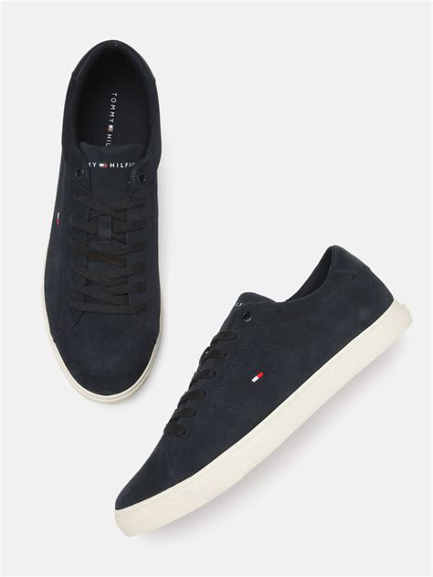 Buy Tommy Hilfiger Men Navy Blue Leather Sneakers - Casual Shoes for ...