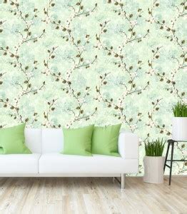 Interior Xpression Floral & Botanical White, Blue Wallpaper Price in ...