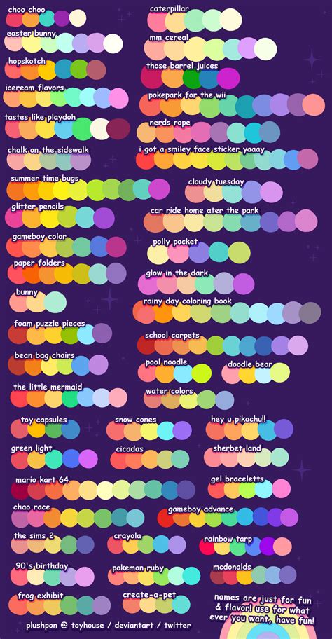 Rainbow Color Palettes by plushpon on DeviantArt