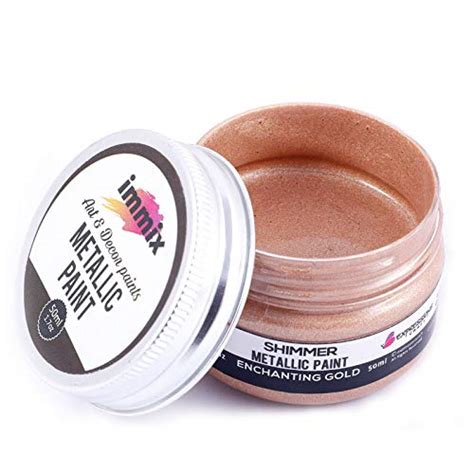 immix Metallic Acrylic Paint 50 ml. (Enchanting gold) : Amazon.in: Home ...