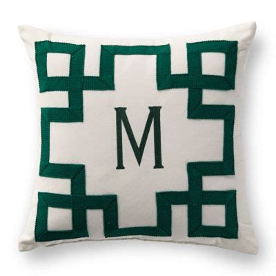 Maiandros Jade Monogrammed Outdoor Pillow | Frontgate