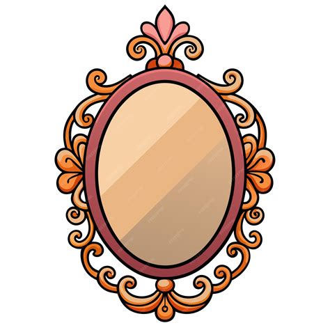 Vintage mirror clip art Vector Design with a White Background | Premium ...