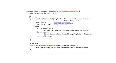 Android Spinner Example 的图像结果