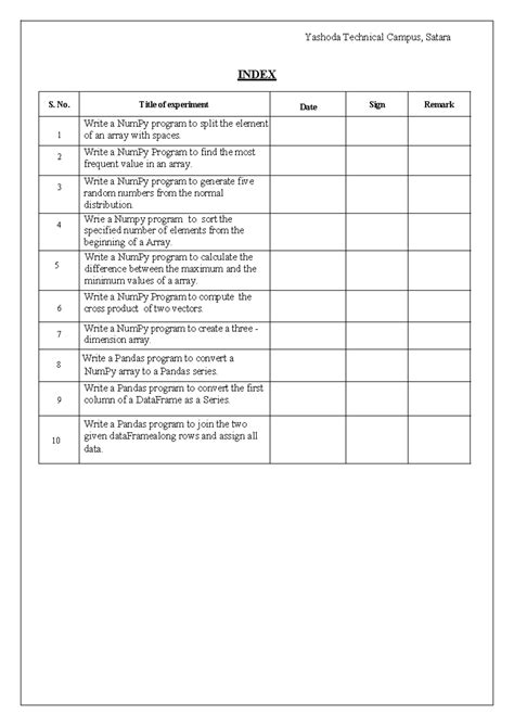 DA Index 1 - Ch hhbvcchjjbghhjb - Yashoda Technical Campus, Satara ...