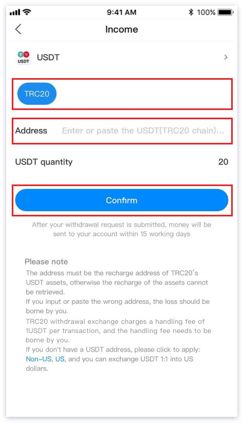 USDT withdrawal guide