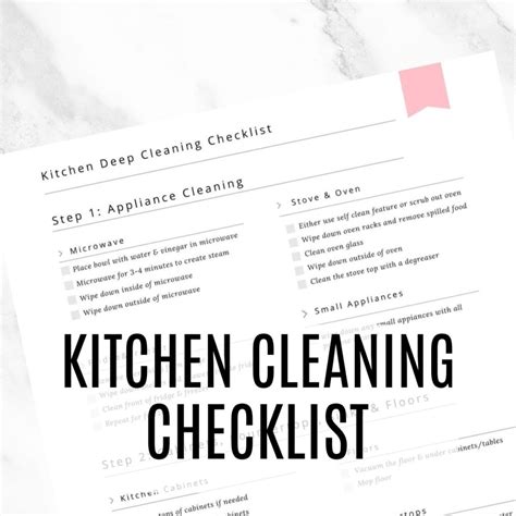 Image result for Quick Cleaning Kitchen Check List