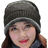 Buy ADBUCKS Snow Proof Inside Fur Unisex Wool Beanie Cap Warm Knit Hat ...