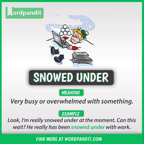 Idiom of the Day: Snowed Under | English phrases idioms, English ...