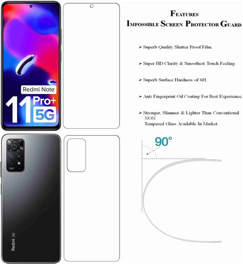 DCASE Front and Back Tempered Glass for Xiaomi Redmi Note 11 Pro Plus ...