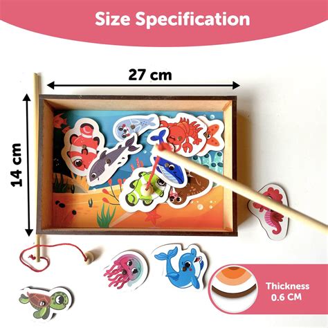 Wooden Magnetic Fishing Game for Kids 3+ Years – Mini Leaves