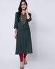 Buy Bottle green Kurtas for Women by GULMOHAR JAIPUR Online | Ajio.com
