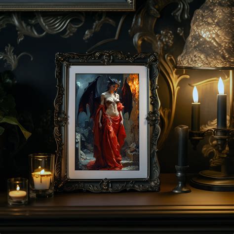 Succubus Lilith Art Print Dark Academia Poster, Underworld Goddess Wall ...